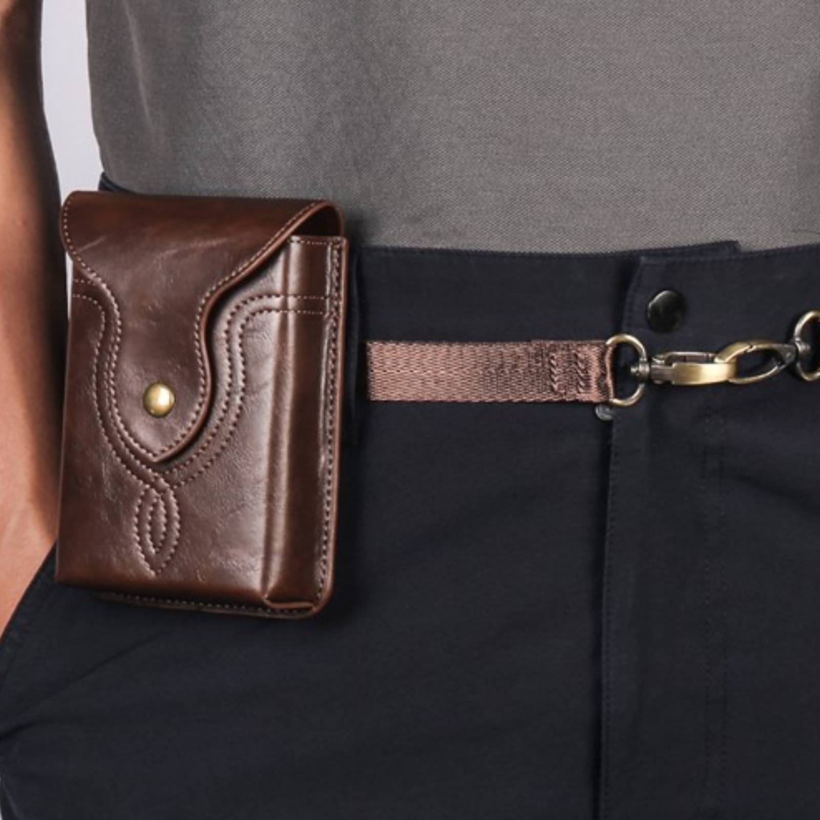 Étui Ceinture Universel en Éco-Cuir avec Bandoulière-2