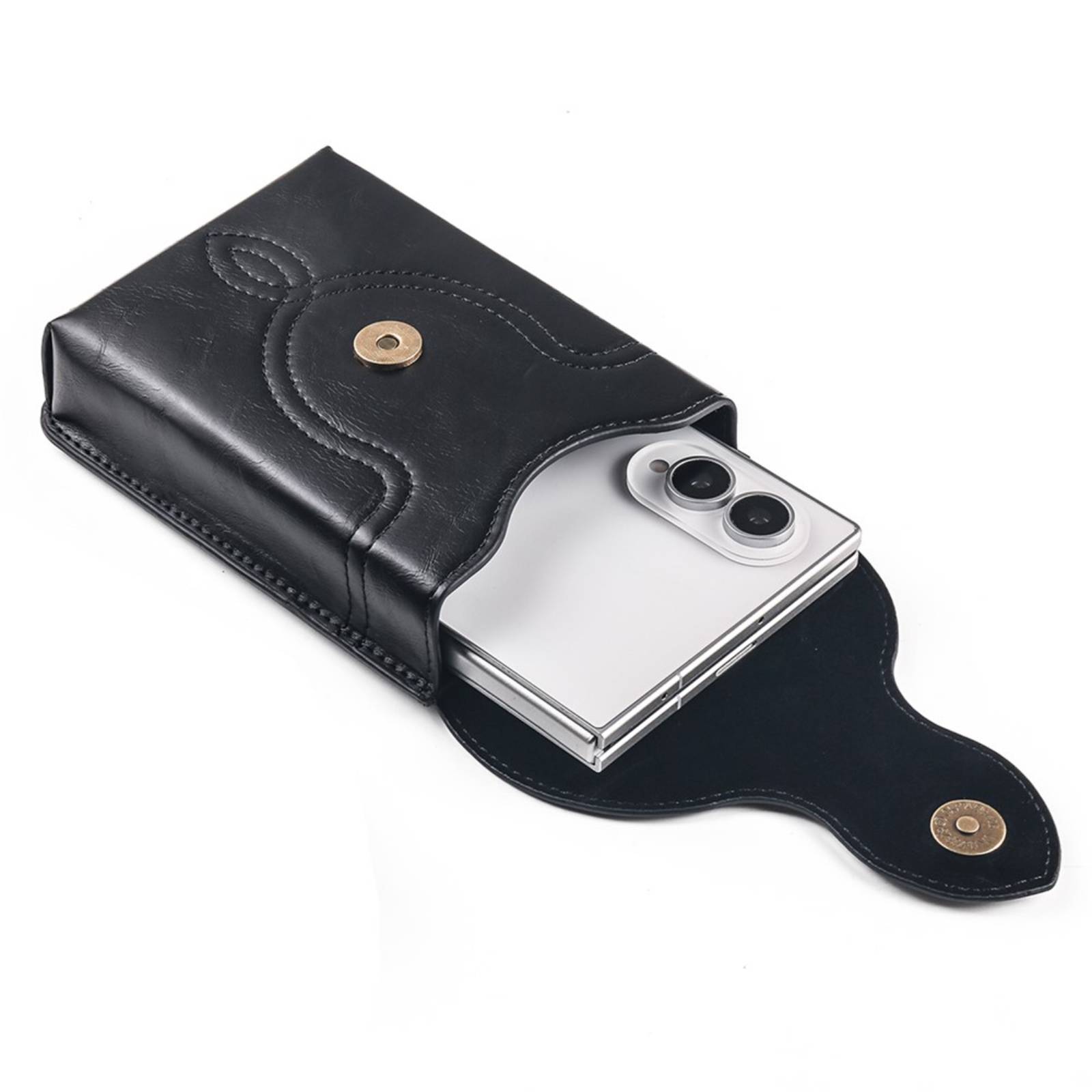 Étui Ceinture pour Smartphone Format Fold en Éco-Cuir avec Bandoulière-0