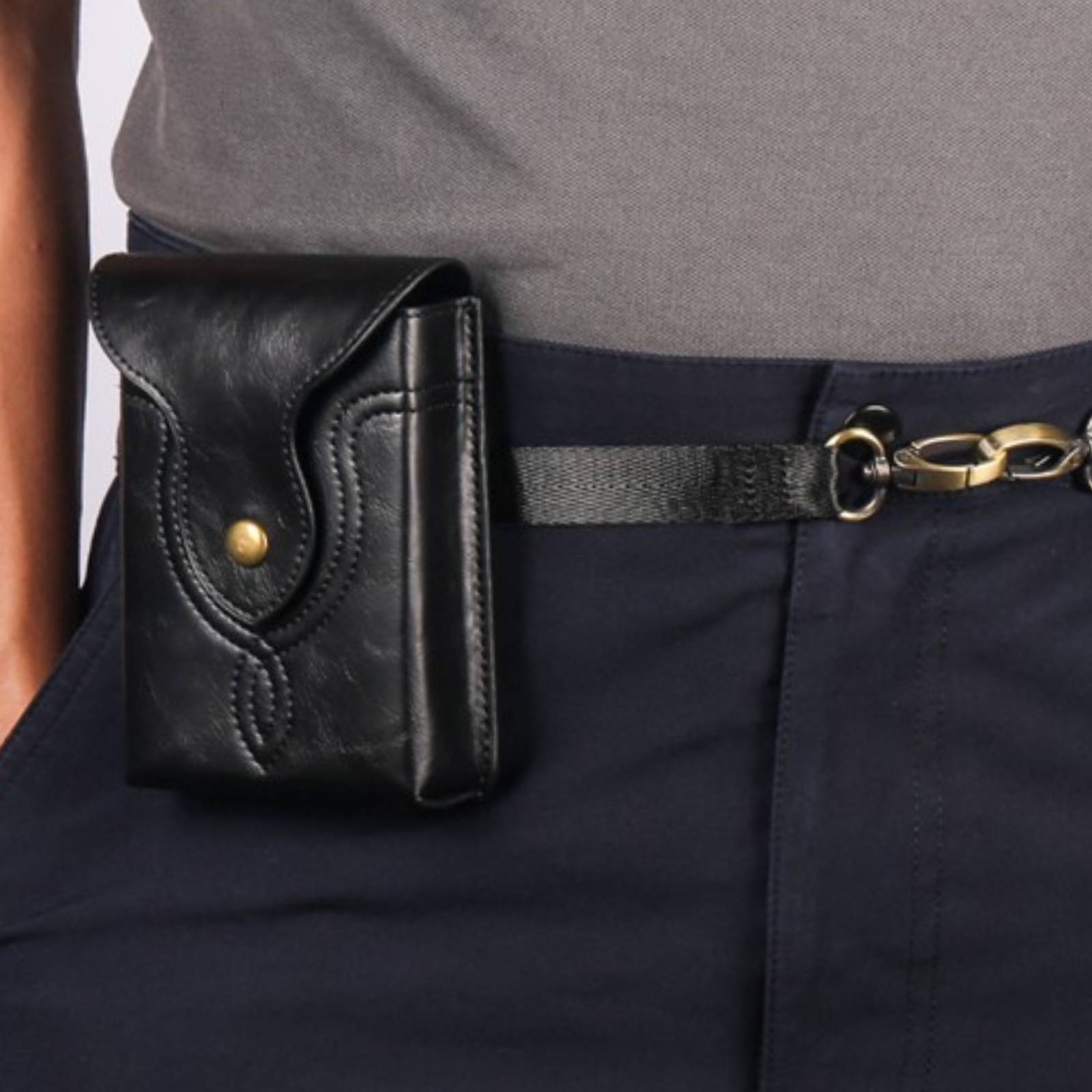 Étui Ceinture pour Smartphone Format Fold en Éco-Cuir avec Bandoulière-2