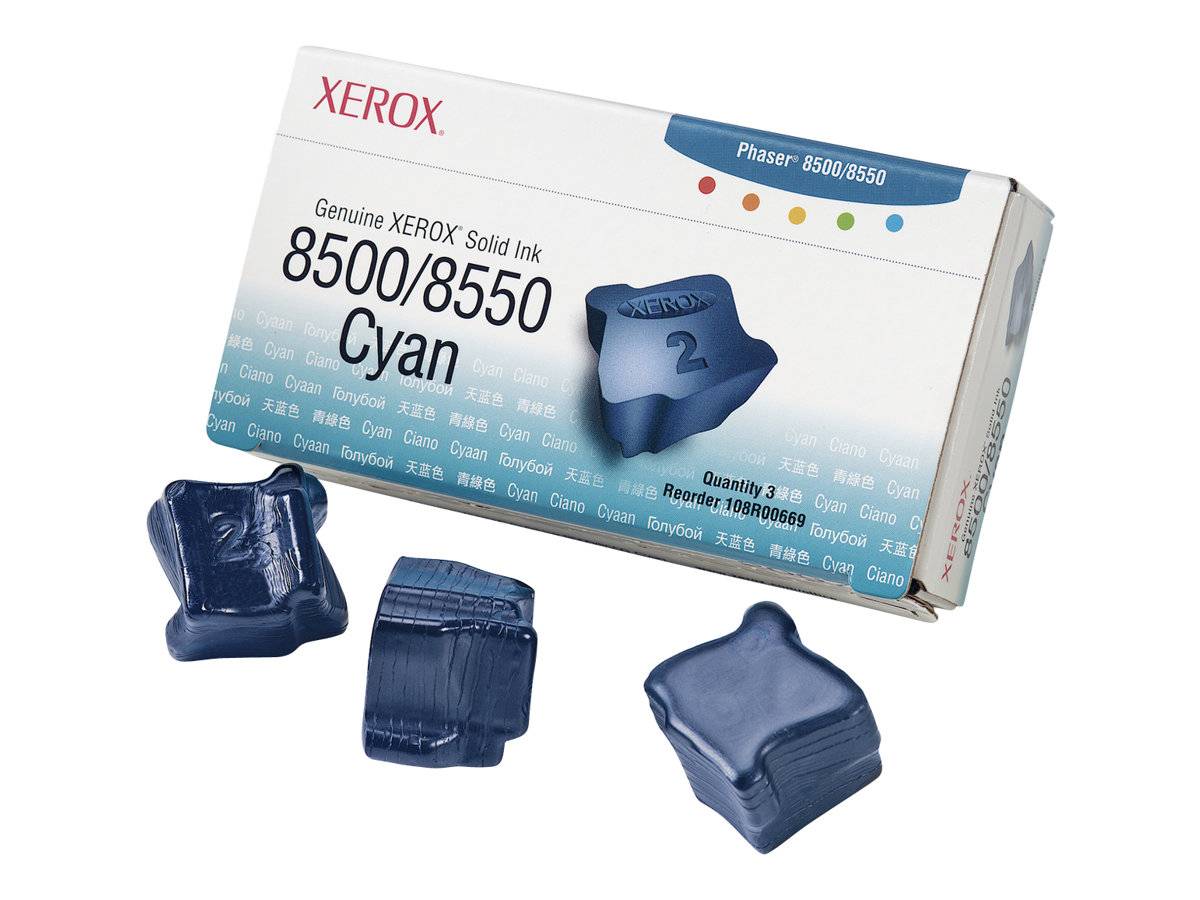 XEROX PHASER 8500, 8550 colorstix cyan capacité standard 3 x 1.000 pages pack de 3-2
