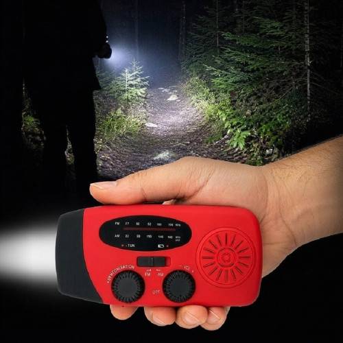 Radio solaire avec dynamo et lampe de poche LED-1