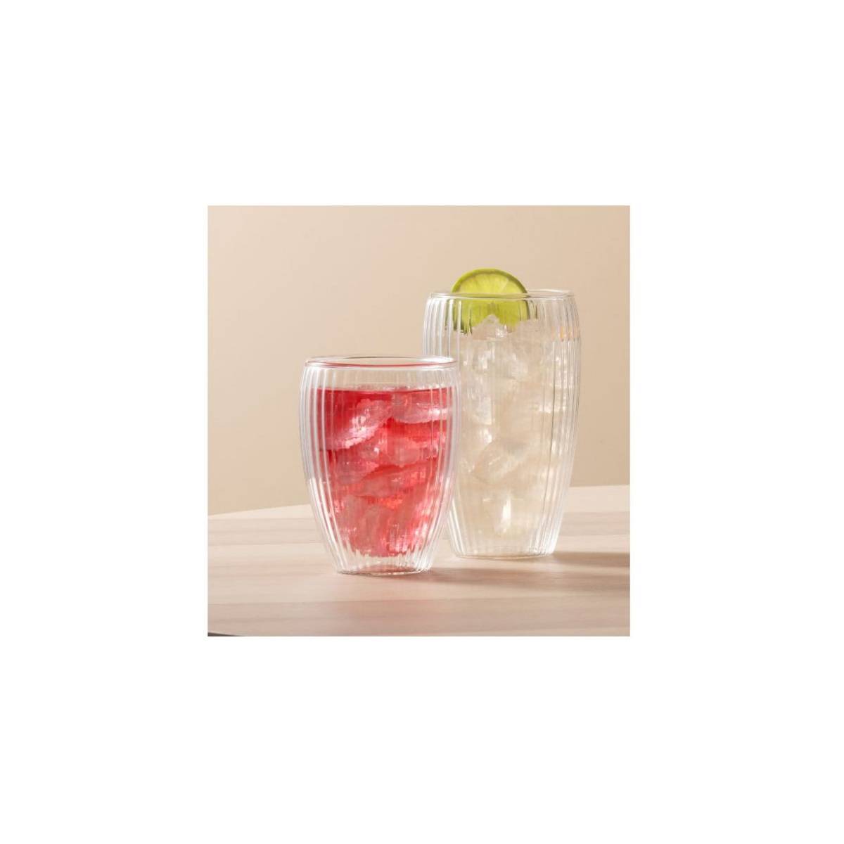 Set De 2 Verres Double Paroi 32cl Pavina Striés Bodum 12249-10-3