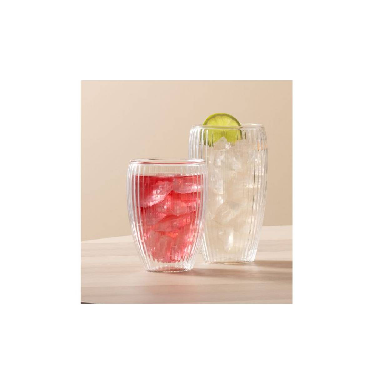 Set De 2 Verres Double Paroi 45cl Pavina Striés Bodum 12250-10-3