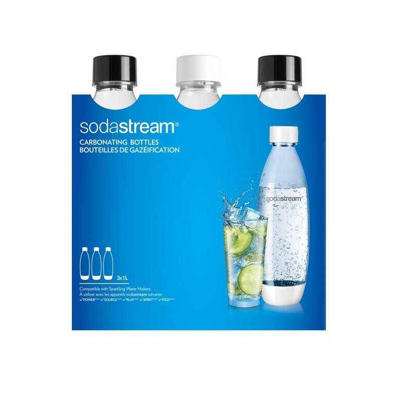 Bouteilles PET SodaStream Fuse 3x1L Noir Et Blanc Compatible 2260748-1
