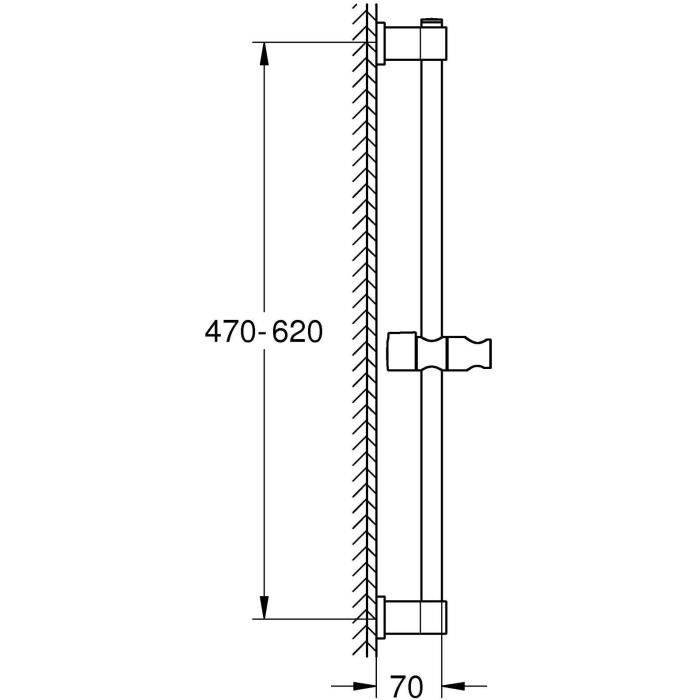 Barre De Douche Grohe Vitalio 60cm Chrome Barre De Douche Universelle, Finition Chromée Starlight - Grohe-2