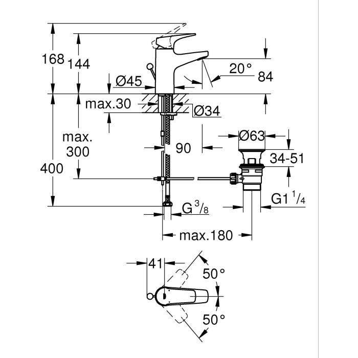 Robinet Lavabo Grohe Starflow Monocommande, Design Moderne, économie D'eau - Grohe-2