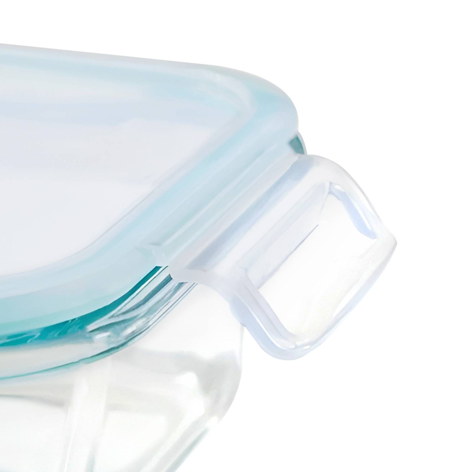 Lot 4 Boîtes Alimentaires en Verre Couvercle Plastique compatible Micro-ondes-3