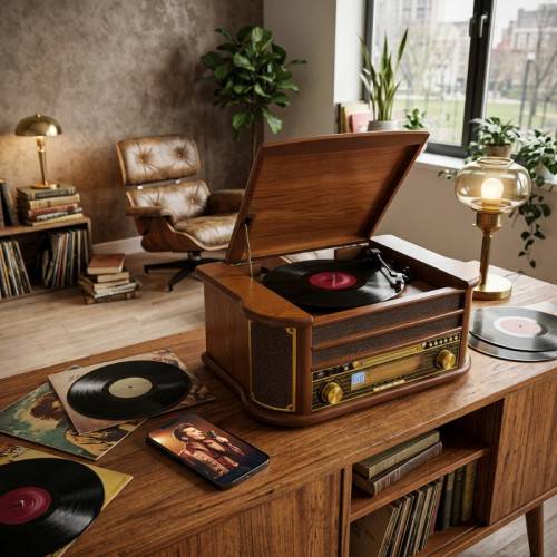 Platine vinyle Rétro multifonction DeLuxe-1