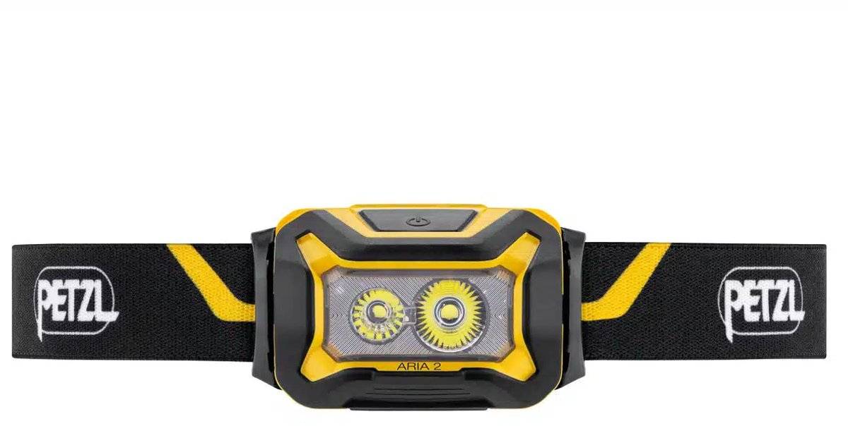 Lampe frontale Aria 2 noir - jaune + 3 piles AAA/LR03 - PETZL - E070AA00-0