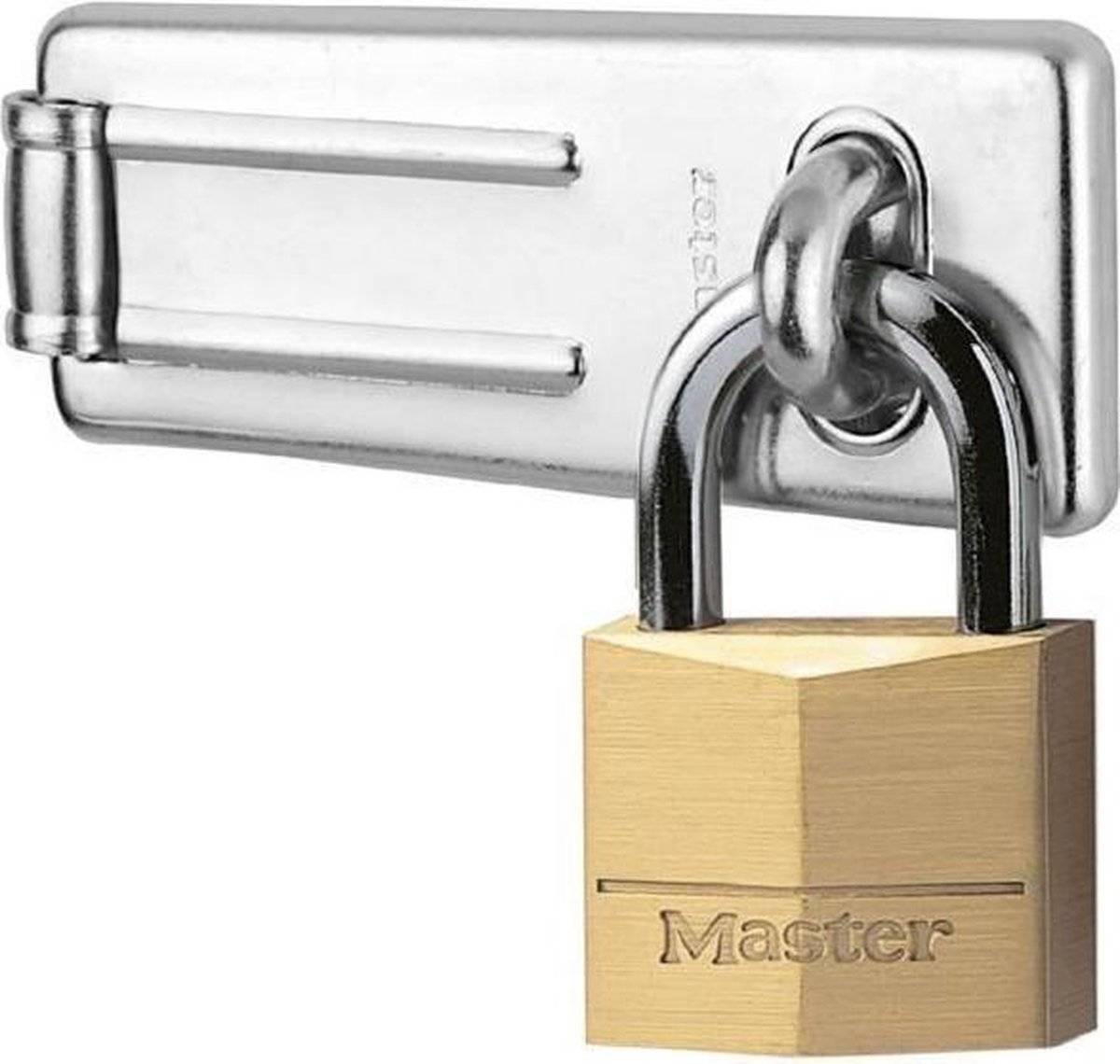 Master Lock 140703EURD Pack Comprenant un Moraillon de Porte et un Cadenas à Clé-0