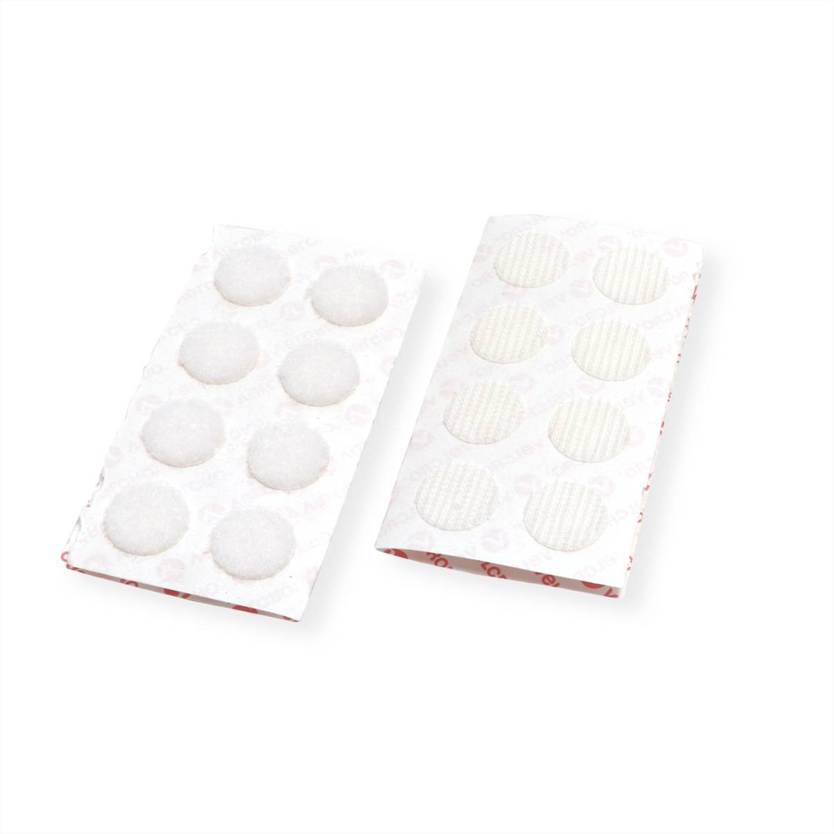 VELCRO® Boutons ronds 16mm x 16 blancs, crochets & velours autocollants-5