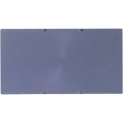 Planche rectangulaire bleue en plastique avec une texture en motif de losange.