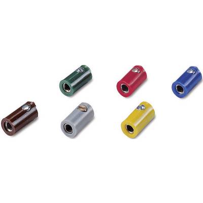 Six connecteurs de câble colorés : vert, rouge, marron, jaune, bleu et gris. Chaque connecteur est équipé d'une vis métallique pour la fixation.