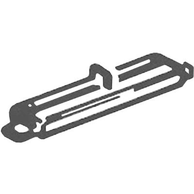 Agrafe métallique au design à fente, adaptée pour la fixation de matériaux.