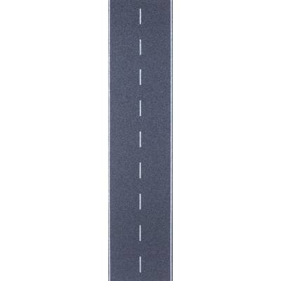 Une route droite à une voie avec une ligne médiane pointillée.