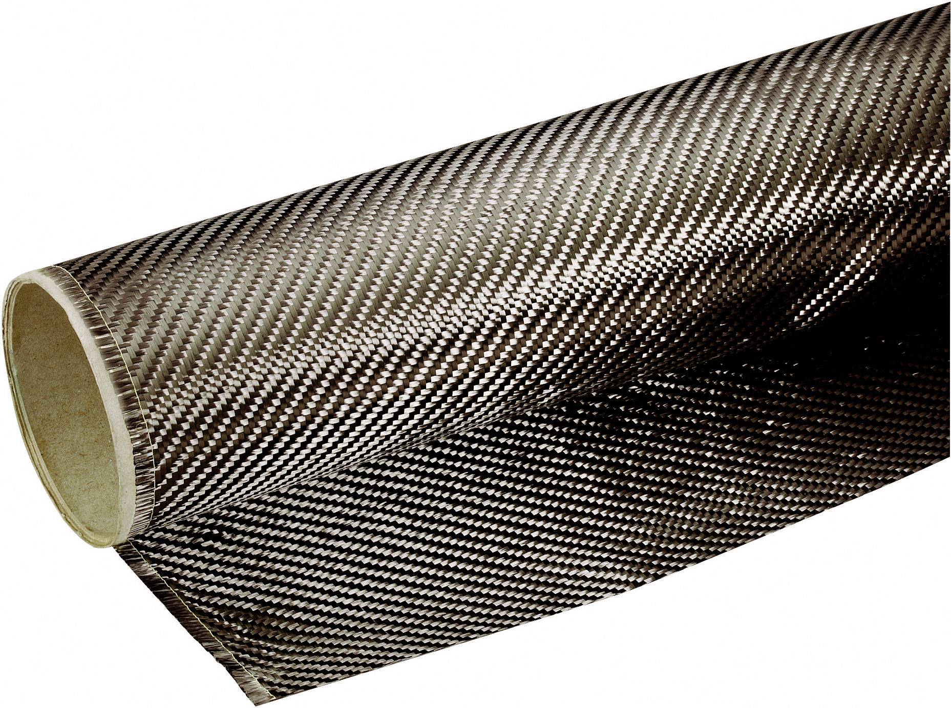 Rouleau en tissu de fibres de carbone, montrant la structure tissée typique. Fréquemment utilisé dans l'aérospatiale ou l'industrie automobile.