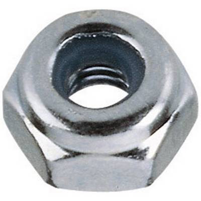 Écrou hexagonal en métal, vue de dessus.