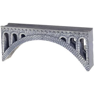 Modèle d'un pont en arc de pierre avec quatre petits arcs et un grand arc principal, détails en apparence de brique.