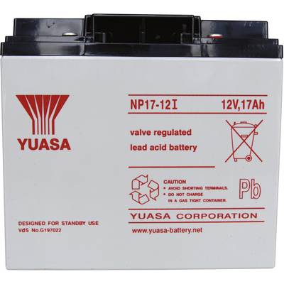 Yuasa NP17-12 NP17-12 Batterie au plomb 12 V 17 Ah plomb (AGM) (l x H x P) 181 x 167 x 76 mm raccord à vis M5 sans entre