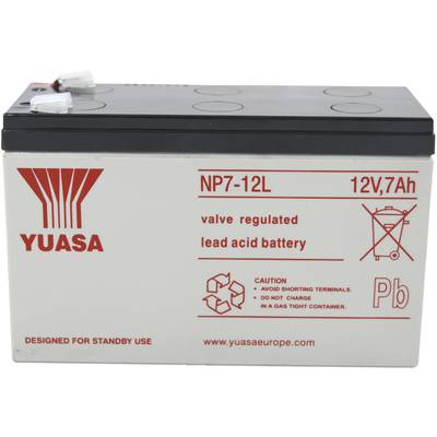Yuasa NP7-12 L NP7-12 L Batterie au plomb 12 V 7 Ah plomb (AGM) (l x H x P) 151 x 98 x 65 mm cosses plates 6,35 mm sans 