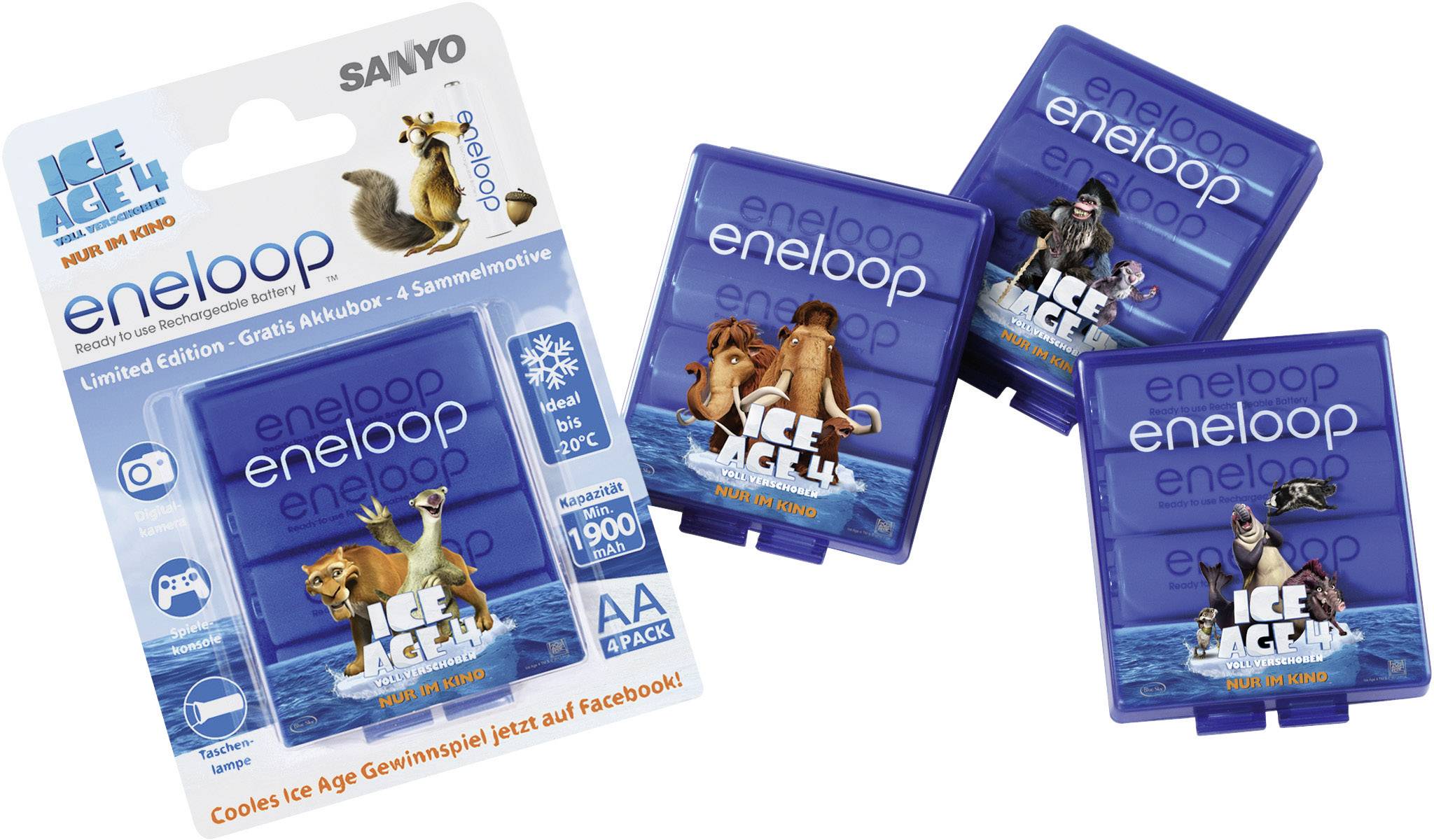 NiMH Sanyo eneloop AA, Ice Age Box 1900 mAh 1.2 V 1 set