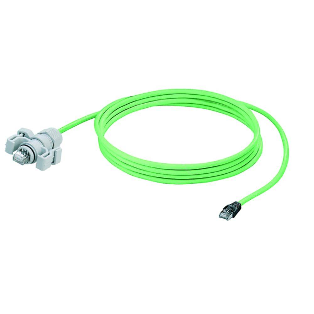 Weidmüller 8829630000 RJ45 Câble réseau, câble patch CAT 5e SF/UTP 5.00 m vert ignifuge, avec cliquet d'encastrement 1 pc(s)