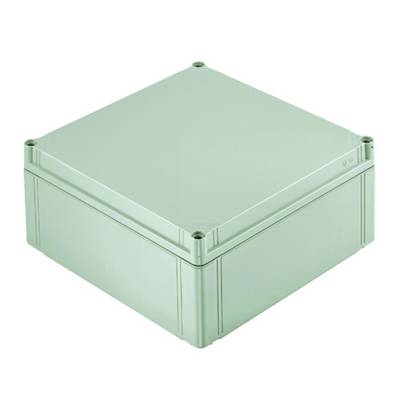 Un boîtier rectangulaire vert clair à surface lisse et angles légèrement arrondis, souvent utilisé comme coffret de commande.