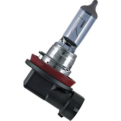 Lampe halogène avec boîtier en métal et en verre, montée sur un socle noir. Elle est fréquemment utilisée dans les phares de voiture.