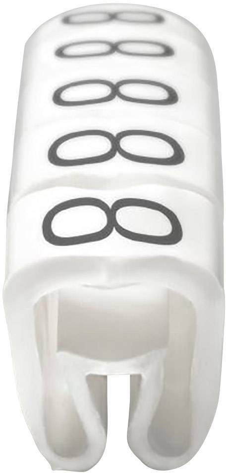 Marqueurs de câbles blancs portant le numéro '88', empilés les uns sur les autres.