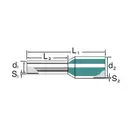 Embout simple d'extrémité de câble Weidmüller H0,25/12 HBL 9025760000 0.25 mm² x 8 mm partiellement isolé bleu clair 500