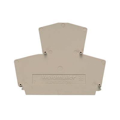 Élément de couverture gris de Weidmüller pour connexions électriques, modèle 'AP WAP W'. Forme avec larges ailettes latérales.