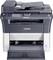 Une imprimante multifonction avec panneau de commande, bac à papier et scanner en haut. Modèle Kyocera, adapté à un usage de bureau.