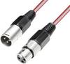 Câble micro XLR mâle/XLR femelle 10 m rouge