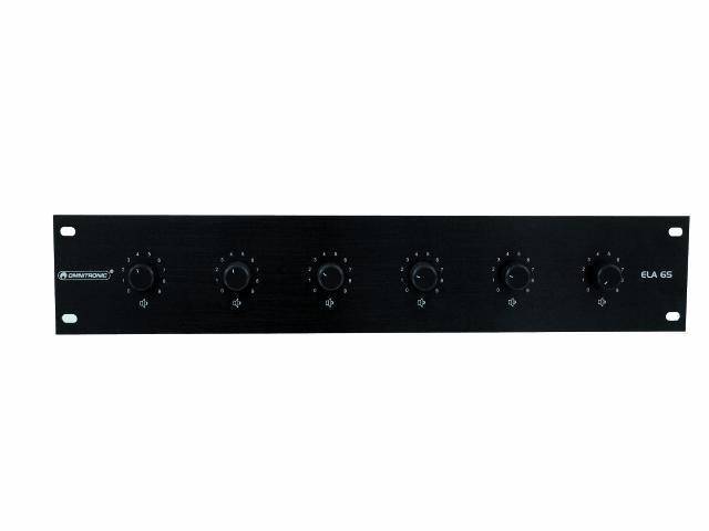 Un appareil audio noir avec six boutons rotatifs disposés symétriquement et l'inscription 'ELA 6S' sur la droite.