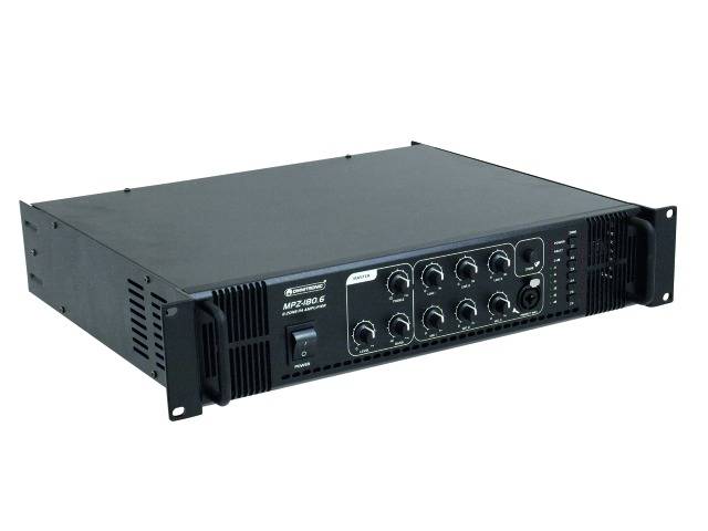 Un mixeur audio noir avec plusieurs boutons et connexions sur la façade, adapté au montage en rack.