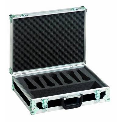 Un coffret de transport ouvert avec doublure en mousse, épousant la forme des outils. Idéal pour le transport sécurisé des outils.