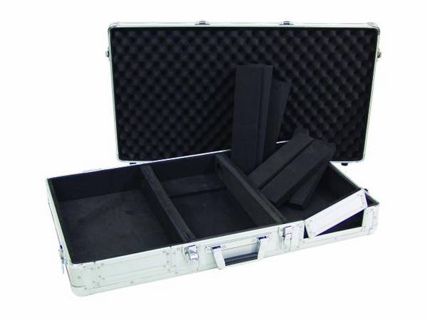Mallette de mixage Roadinger Roadinger DJ Flightcase avec poignée de transport argent aluminium