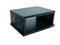 Boîtier de rack ouvert rectangulaire noir en métal, avec des fentes de ventilation sur les côtés. Adapté au montage de composants serveur.