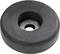 Aimant noir rond avec un trou central, probablement un aimant industriel.