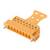 Connecteur électrique orange à huit broches avec éléments de fixation. Adapté aux applications industrielles.