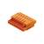 Un connecteur électrique orange, de forme rectangulaire, avec plusieurs ouvertures de connexion. Utilisé dans les appareils électroniques.