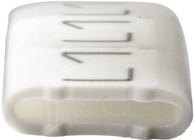 Une pièce en plastique blanche aux bords arrondis avec des lignes verticales noires sur sa surface supérieure.