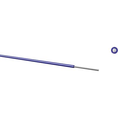 'Coupe transversale d'un câble bleu avec un noyau métallique, présenté en perspective.'
