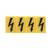 Symbole d'avertissement jaune avec quatre éclairs noirs signalant un danger électrique.