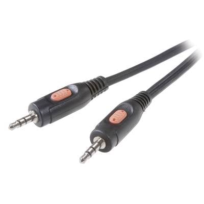 Câble audio SpeaKa Professional SP-7870216 [1x Jack mâle 3.5 mm - 1x Jack mâle 3.5 mm] 1.50 m noir 