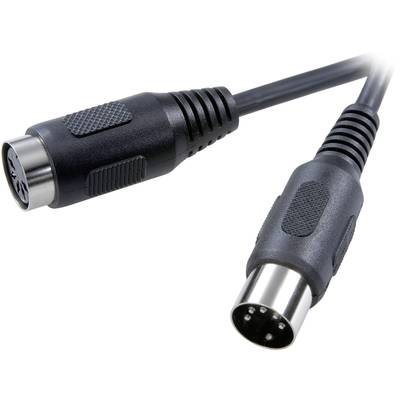 Câble audio SpeaKa Professional SP-1300284 [1x diode mâle 5 pôles (DIN) - 1x diode femelle 5 pôles (DIN)] 1.50 m noir 