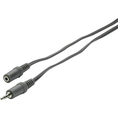 Câble audio SpeaKa Professional SP-1300376 [1x Jack mâle 3.5 mm - 1x Jack femelle 3.5 mm] 2.00 m gris 