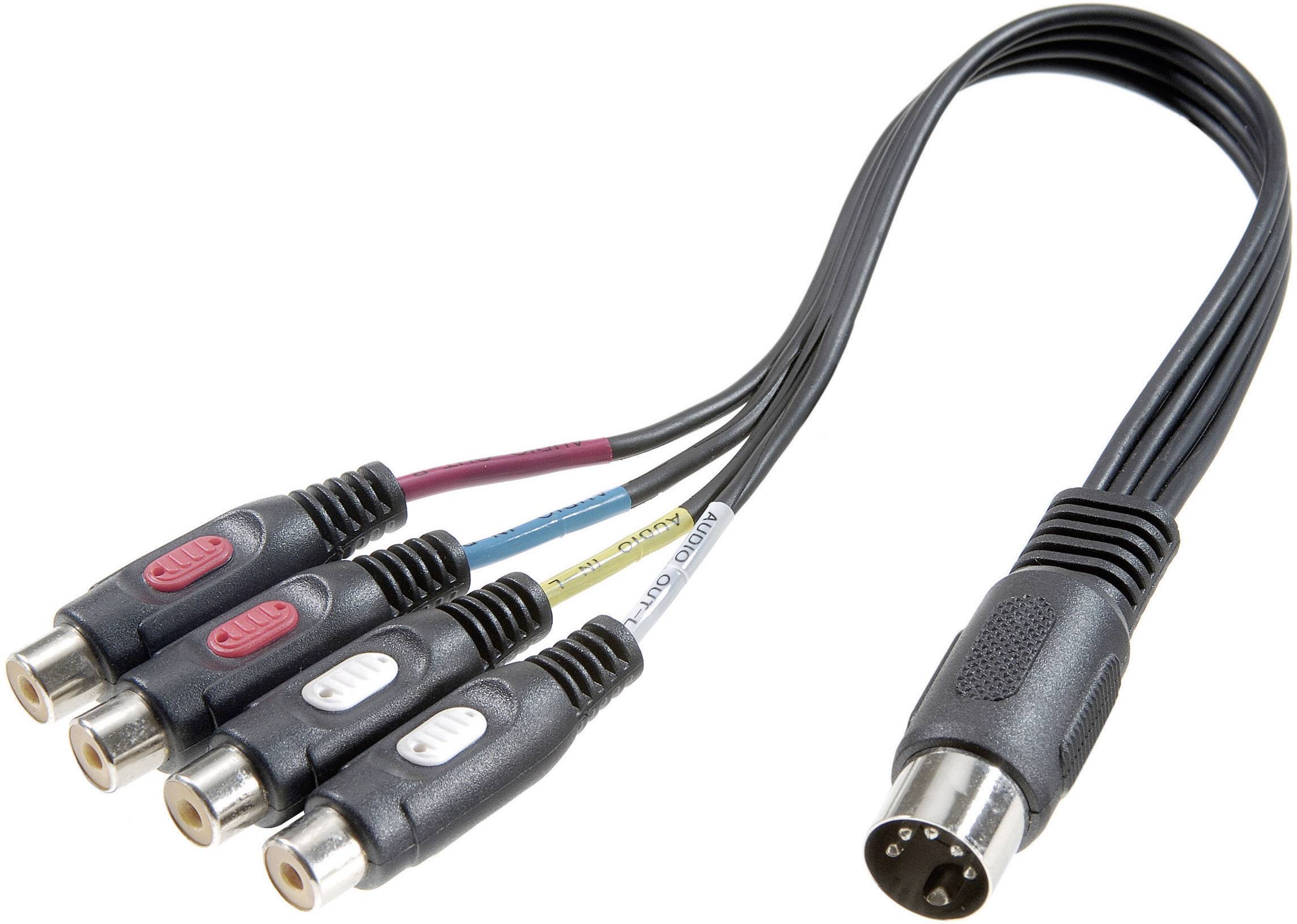 SpeaKa Professional SP-7870300 Cinch-RCA / connexion DIN audio Adaptateur Y  [1x diode mâle 5 pôles (DIN) - 4x Cinch-RCA - Conrad Electronic France