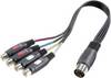 SpeaKa Professional SP-7870300 Cinch-RCA / connexion DIN audio Adaptateur Y [1x diode mâle 5 pôles (DIN) - 4x Cinch-RCA femelle] noir