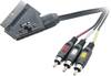 Câble de raccordement SpeaKa Professional SP-1300620 [1x péritel mâle - 3x Cinch-RCA mâle] 2.00 m noir avec commutateur-inverseur